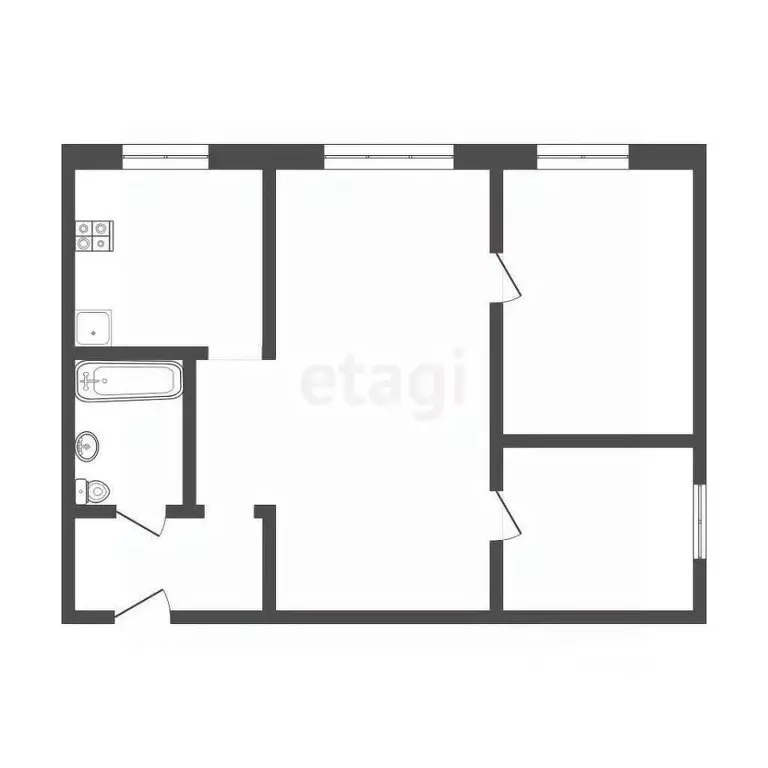 2-к кв. Омская область, Полтавка рп ул. Победы, 1 (41.8 м) - Фото 0