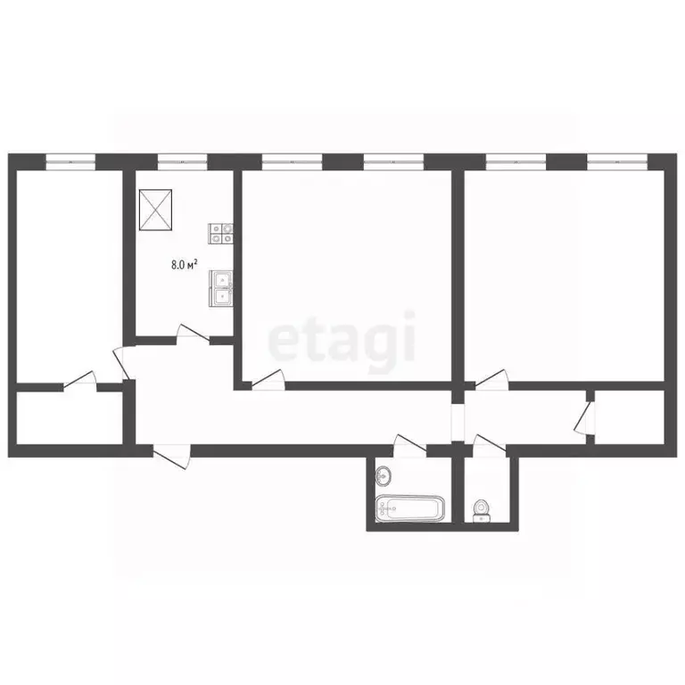 3-к кв. Костромская область, Кострома Венеция мкр, 43 (85.4 м) - Фото 2