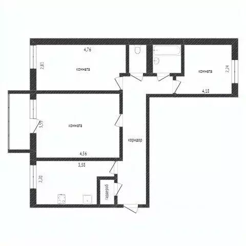 3-к кв. Бурятия, Улан-Удэ Кабанская ул., 22 (62.3 м) - Фото 1