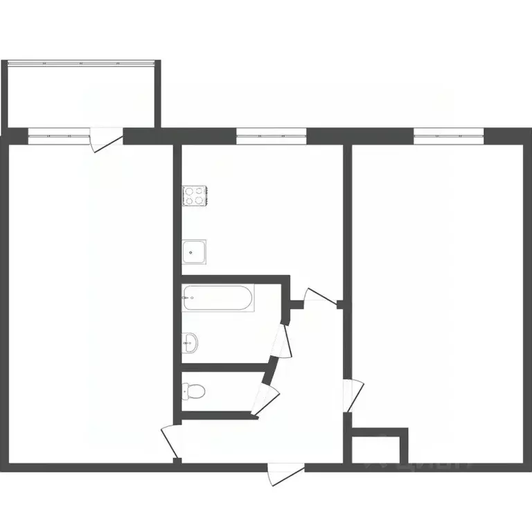 2-к кв. Тюменская область, Тюмень ул. Фурманова, 4 (44.8 м) - Фото 2