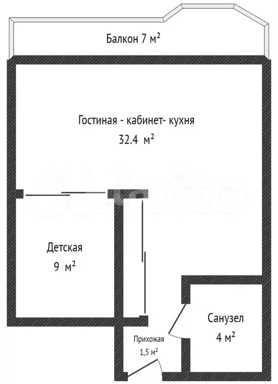 1-к. квартира, 46,9 м, 6/6 эт. - Фото 0