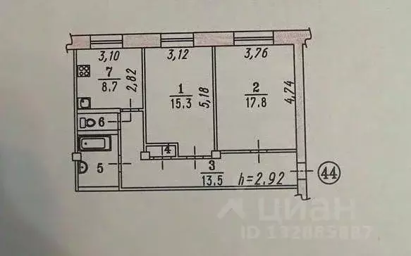 2-к кв. Омская область, Омск Тимуровский проезд, 3 (62.1 м) - Фото 2