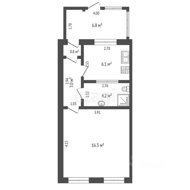 1-к кв. Севастополь ул. Новороссийская, 74 (40.0 м) - Фото 2