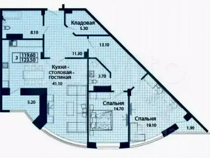 3-к кв. Чувашия, Чебоксары пл. Речников, 7к1 (120.0 м) - Фото 2