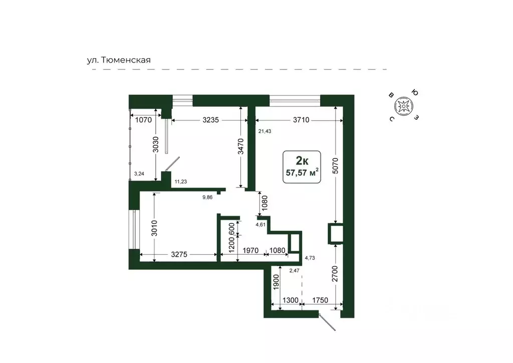 2-к кв. Тюменская область, Тюменский муниципальный округ, д. Дударева ... - Фото 2