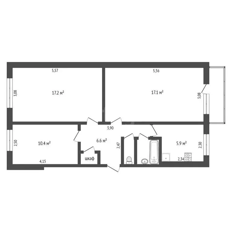 3-комнатная квартира: Новодвинск, Солнечная улица, 13 (60.9 м) - Фото 0