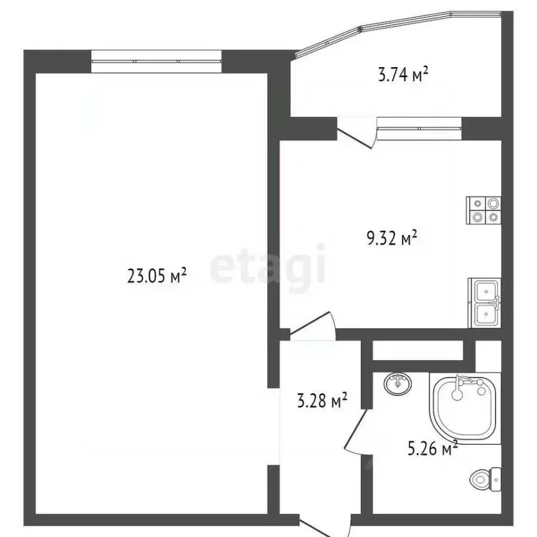 1-к кв. Тюменская область, Тюмень ул. Николая Никитина, 2к1 (41.0 м) - Фото 1