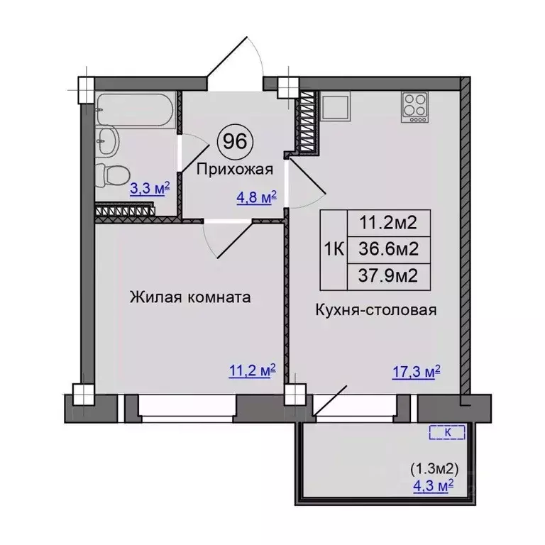 1-к кв. Псковская область, Псковский район, Завеличенская волость, д. ... - Фото 1