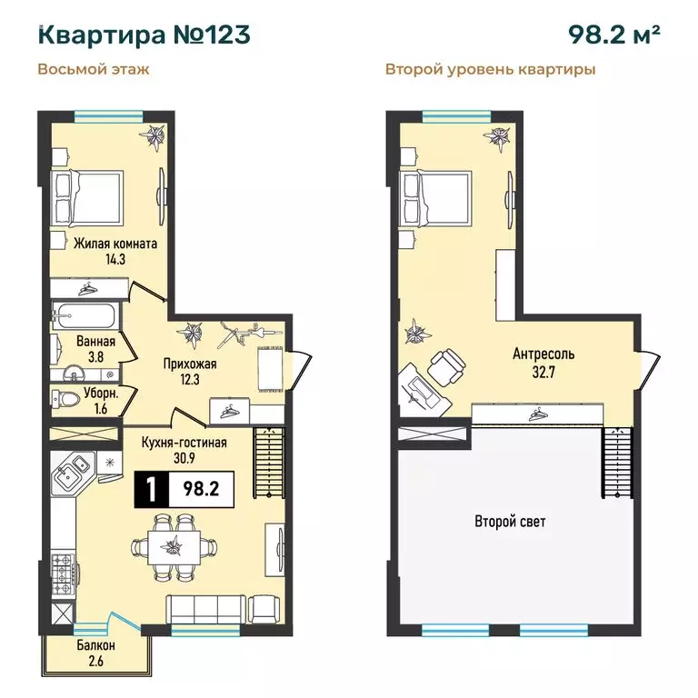 1-комнатная квартира: посёлок Иноземцево, улица Рядового Панченко, ... - Фото 0