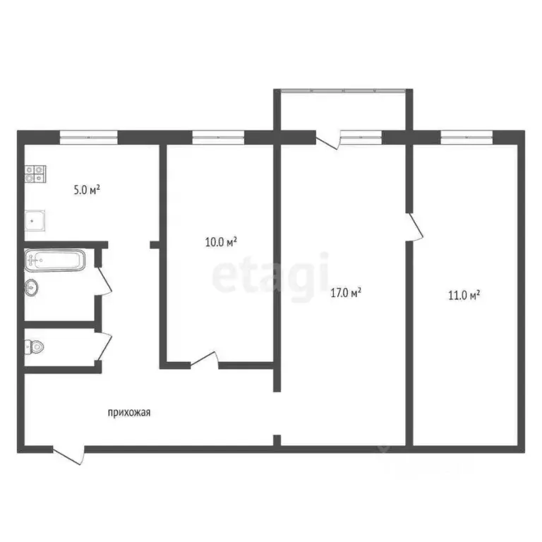 3-к кв. Ярославская область, Ярославль ул. Панина, 25 (56.5 м) - Фото 2