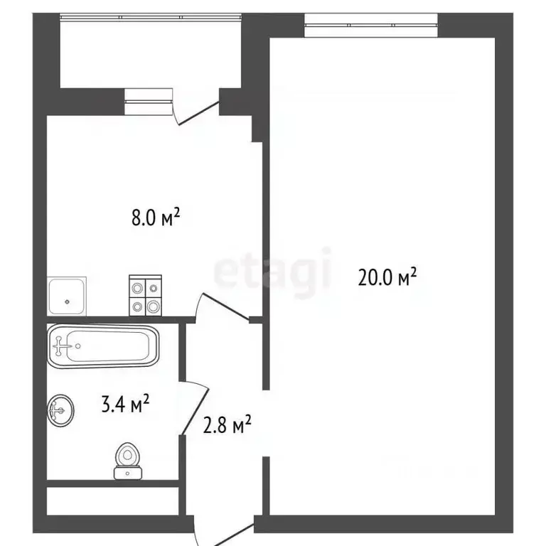 1-к кв. Московская область, Одинцово ул. Рябиновая, 7к1 (35.1 м) - Фото 2
