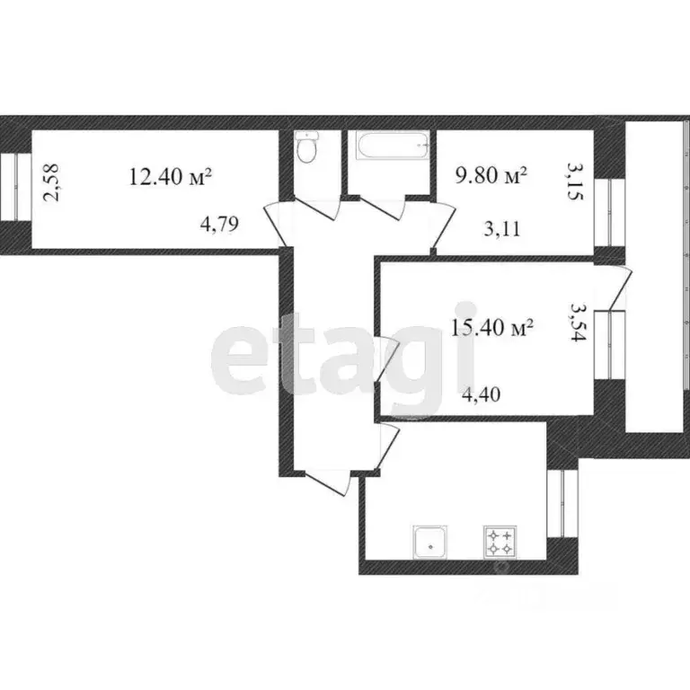 3-к кв. Ханты-Мансийский АО, Сургут просп. Ленина, 38 (62.0 м) - Фото 1