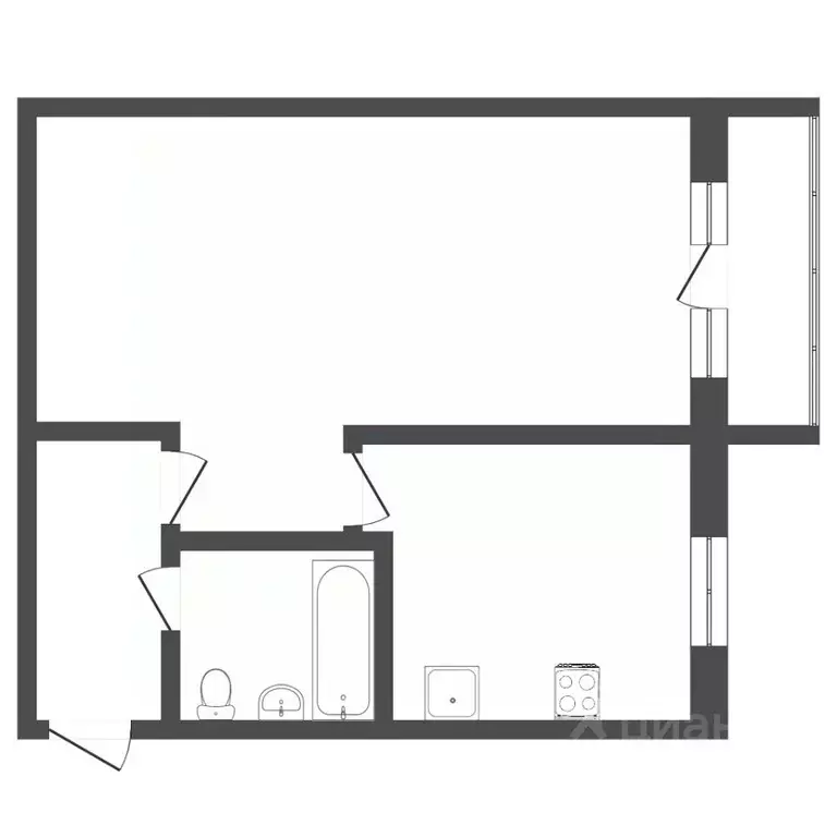 1-к кв. Пермский край, Пермь ул. Адмирала Ушакова, 59/2 (34.2 м) - Фото 0