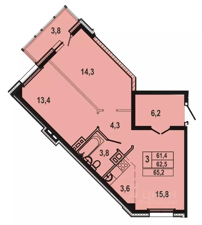 3-к кв. Иркутская область, Иркутск Ново-Ленино мкр, 1-й Ленинский ... - Фото 0