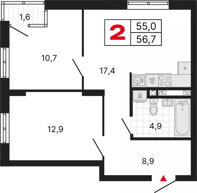 2-к кв. Свердловская область, Екатеринбург ул. Владимира Высоцкого, ... - Фото 1