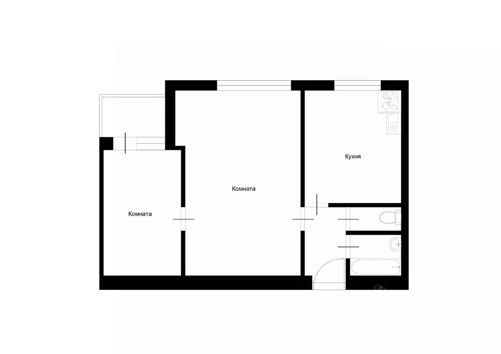 2-к кв. Курская область, Курск ул. Димитрова, 70 (41.0 м) - Фото 1