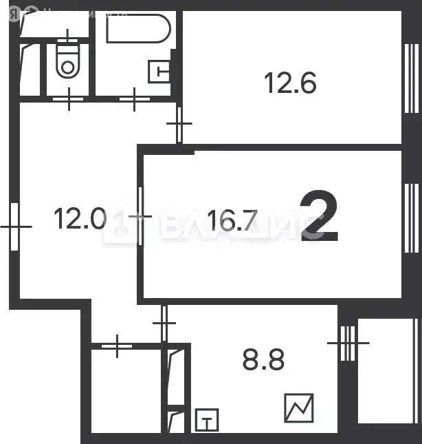 2-комнатная квартира: Москва, Кусковская улица, 12/1 (55.6 м) - Фото 1