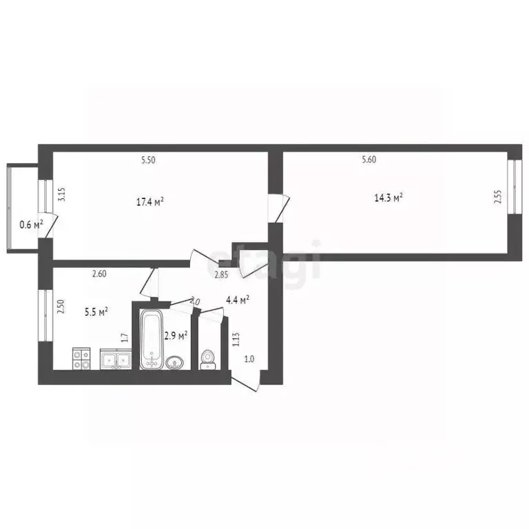 2-к кв. Мордовия, Саранск ул. Марины Расковой, 35 (44.6 м) - Фото 2