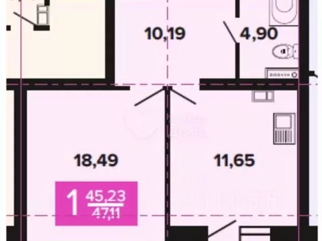 1-к кв. Волгоградская область, Волгоград ул. Полоненко, 4 (44.1 м) - Фото 1
