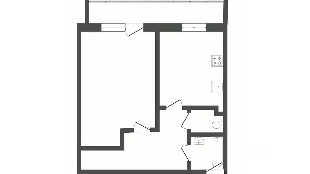 1-к кв. Тюменская область, Тюмень ул. Николая Федорова, 12к2 (32.8 м) - Фото 1