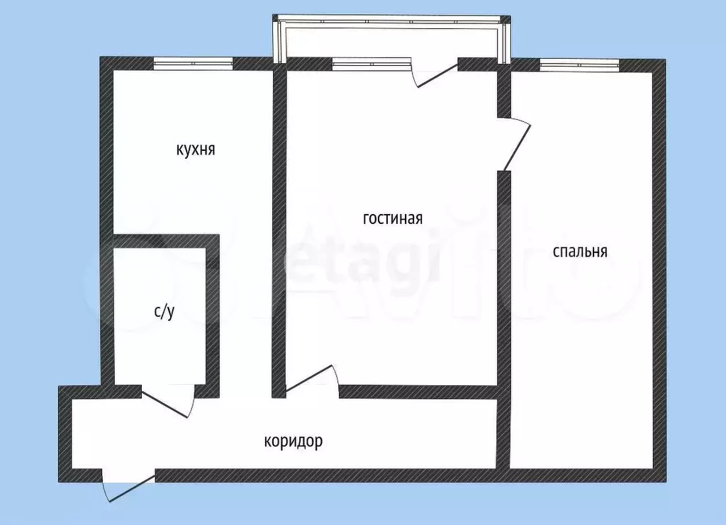 2-к. квартира, 44,1 м, 4/5 эт. - Фото 0