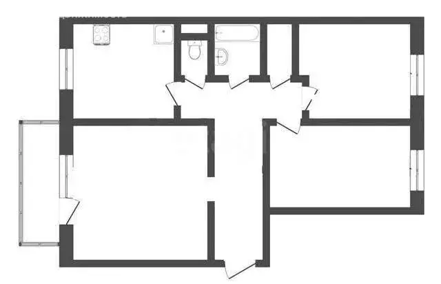 3-комнатная квартира: Черногорск, улица Генерала Тихонова, 6Бк1 (80.9 ... - Фото 1