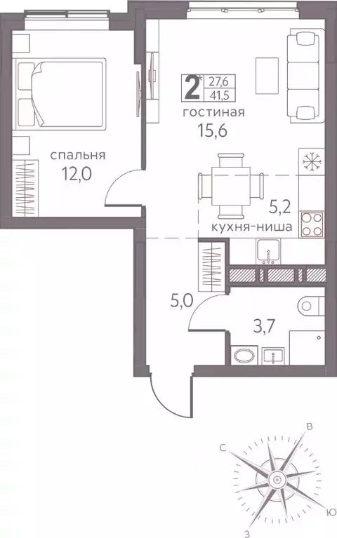 2-к кв. Пермский край, Пермь ул. Серебристая, 3А (41.5 м) - Фото 0