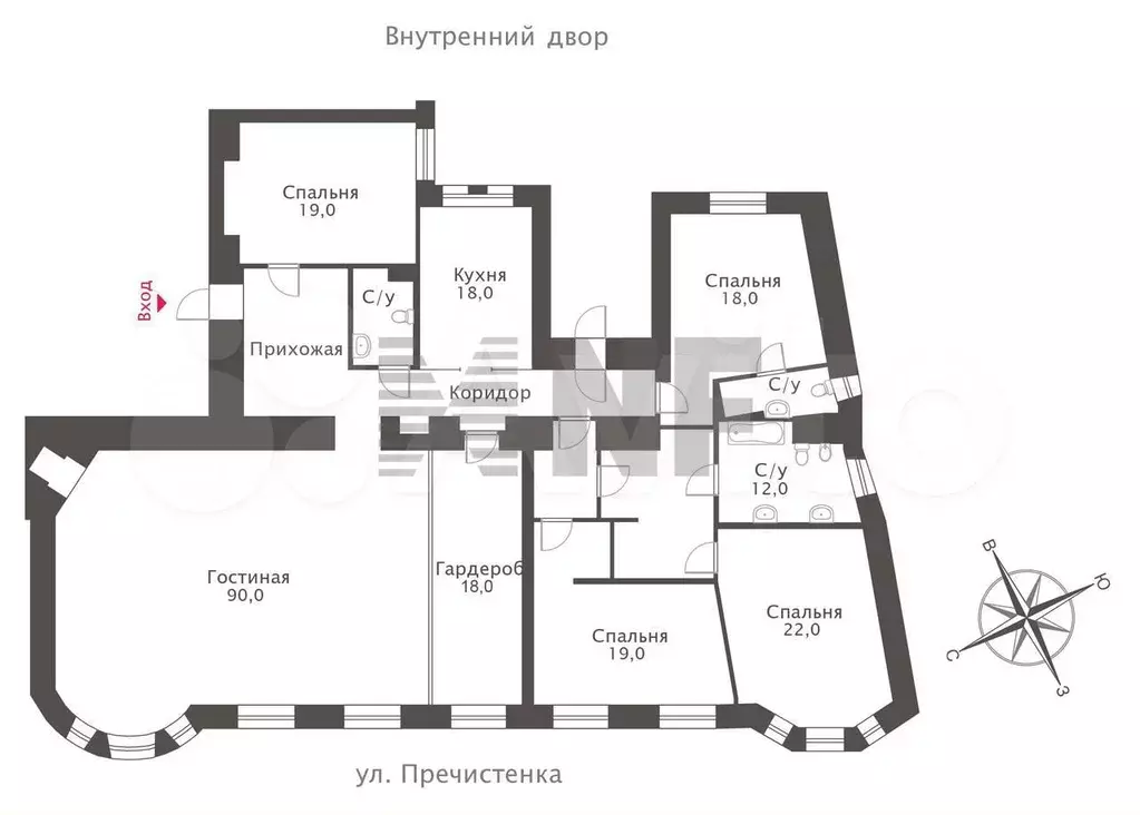 5-к. квартира, 245 м, 3/6 эт. - Фото 0