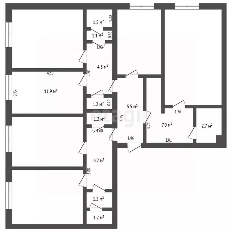 2-к кв. Башкортостан, Стерлитамак ул. Гоголя, 145А (41.0 м) - Фото 1