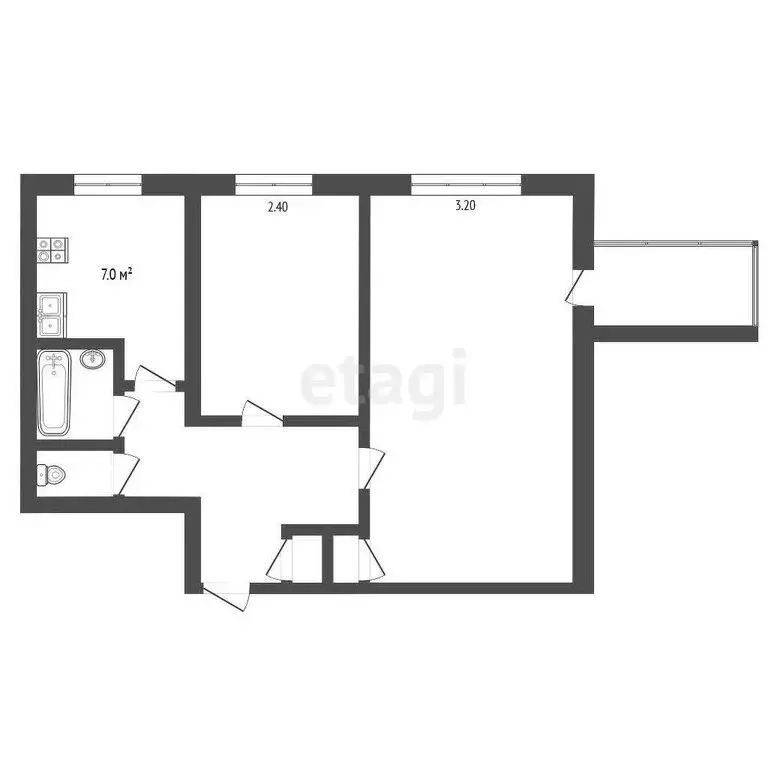 2-комнатная квартира: Омск, улица Челюскинцев, 91 (45.5 м) - Фото 0