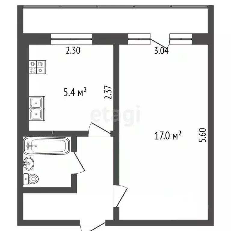 1-к кв. Челябинская область, Челябинск ул. Масленникова, 19 (29.7 м) - Фото 2