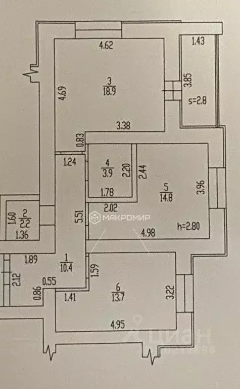 2-к кв. Брянская область, Брянск ул. Горбатова, 45 (65.0 м) - Фото 2