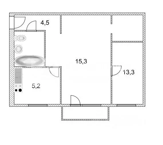 2-к кв. Москва Малая Ботаническая ул., 5 (42.8 м) - Фото 1