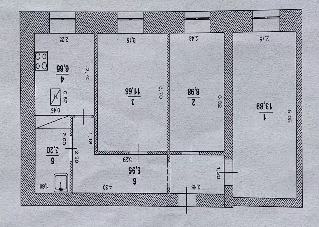 3-к кв. Ульяновская область, Ульяновск Ташлинская ул., 17 (53.3 м) - Фото 0