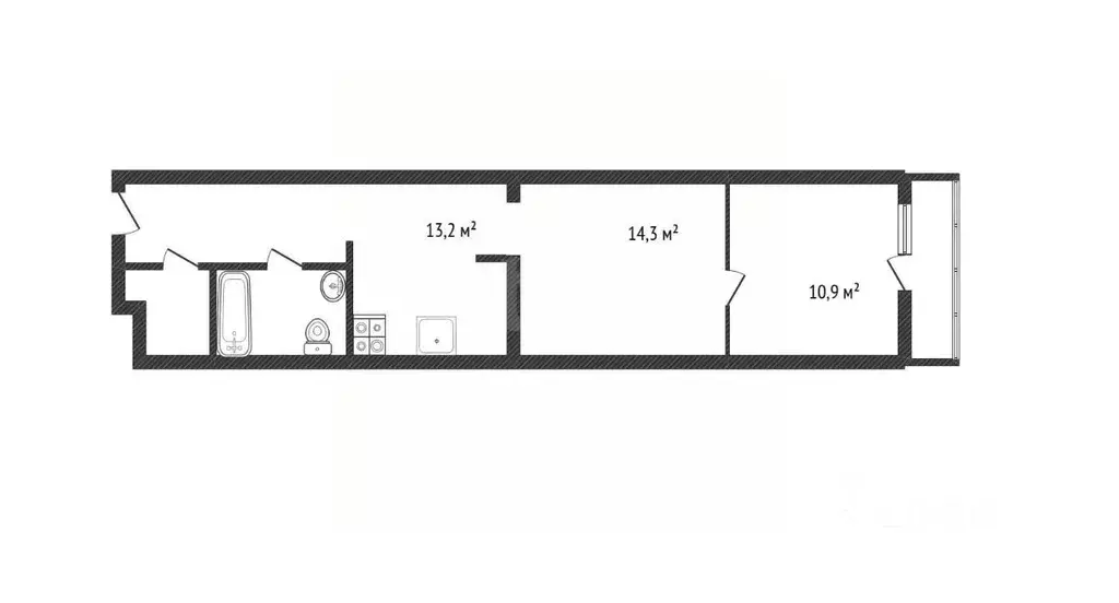 2-к кв. Белгородская область, Белгород ул. Горького, 54В (47.9 м) - Фото 1