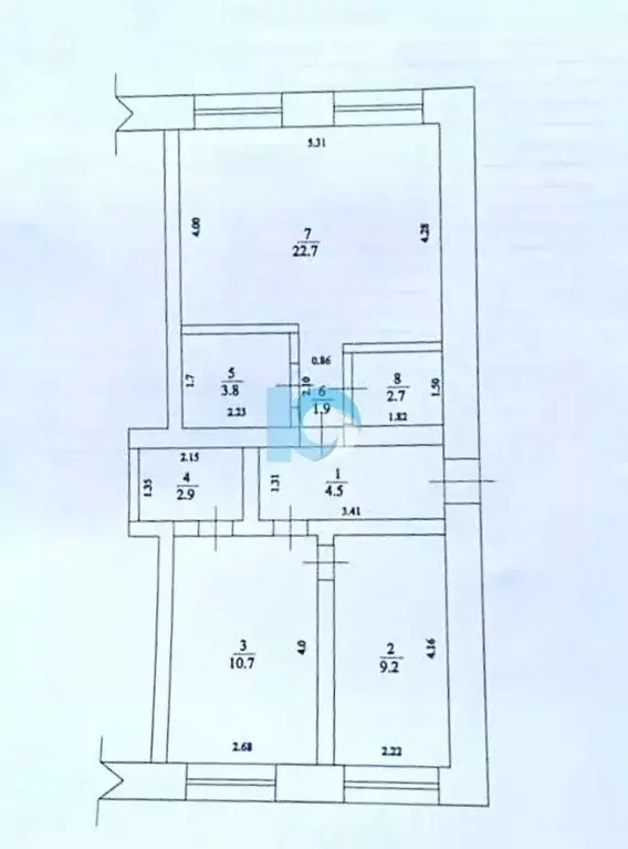 2-к кв. Башкортостан, с. Иглино ул. Октябрьская, 7 (58.0 м) - Фото 2