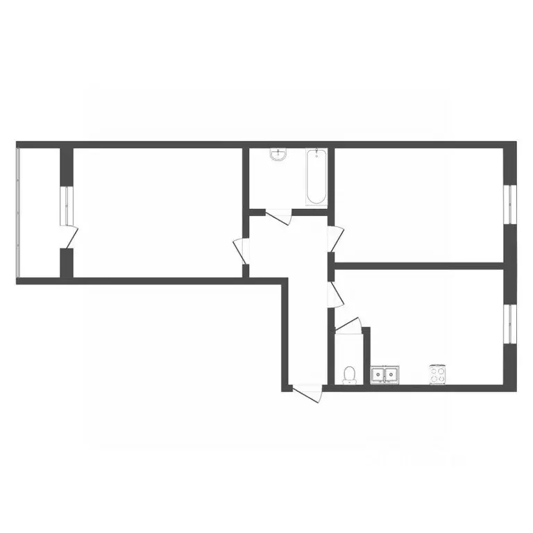 2-к кв. Тюменская область, Тюмень Севастопольская ул., 2к4 (76.6 м) - Фото 1