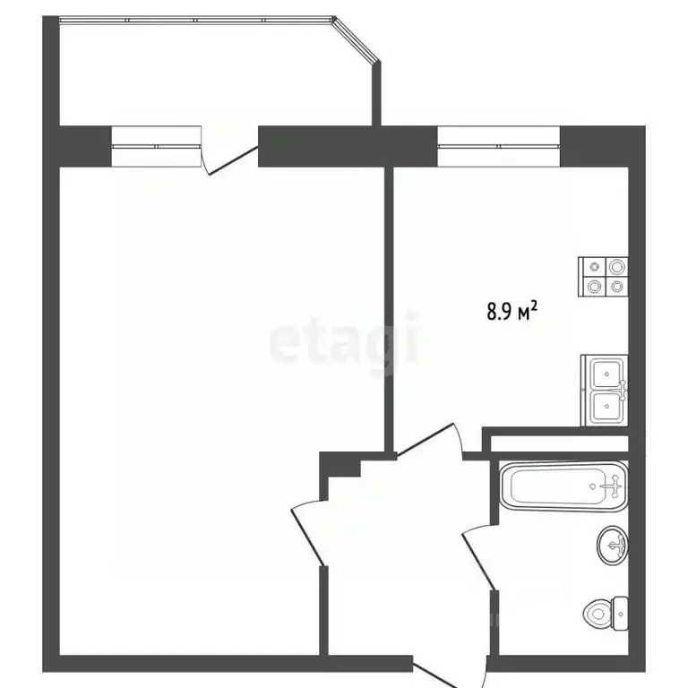 1-к кв. Забайкальский край, Чита ул. Курнатовского, 70 (38.6 м) - Фото 2