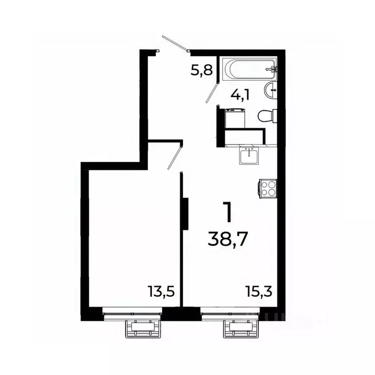 1-к кв. Нижегородская область, Нижний Новгород ул. Коперника, 15 (38.7 ... - Фото 0