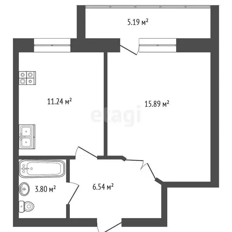 1-комнатная квартира: Тюмень, улица Газовиков, 33 (37.7 м) - Фото 0