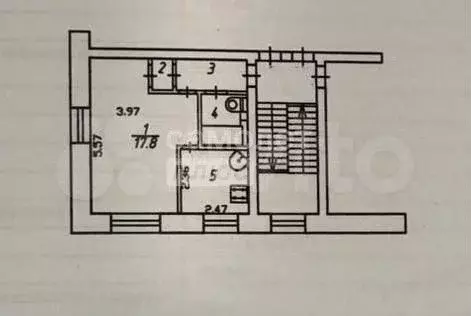 1-к. квартира, 31 м, 5/5 эт. - Фото 0