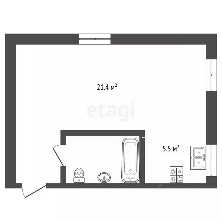 Студия Мордовия, Саранск просп. 50 лет Октября, 34 (29.8 м) - Фото 1