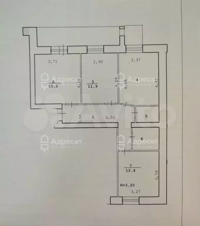 3-к. квартира, 72,8 м, 6/6 эт. - Фото 0