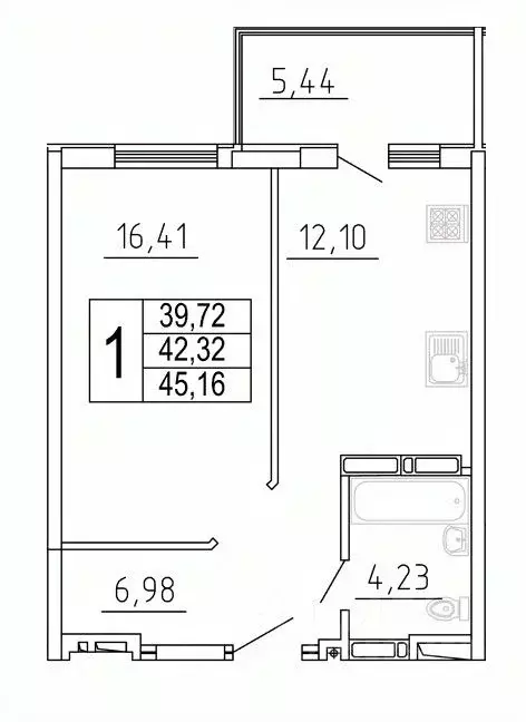 1-к кв. Самарская область, Самара ул. Дыбенко, 5 (44.72 м) - Фото 0