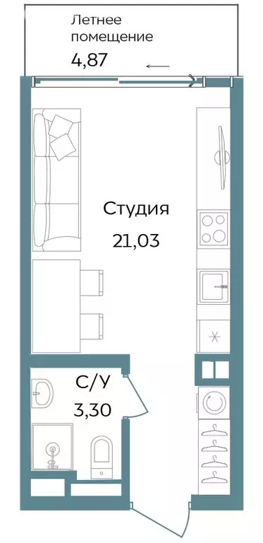 Квартира-студия: Республика Крым, Саки (29.2 м) - Фото 1