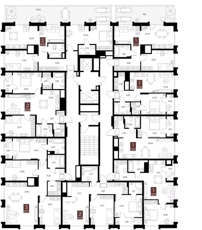 2-к кв. Рязанская область, Рязань ул. Бирюзова, 20с1 (69.42 м) - Фото 2