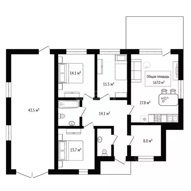 Дом в Новосибирская область, Бердск ул. Летняя, 1 (167 м) - Фото 2