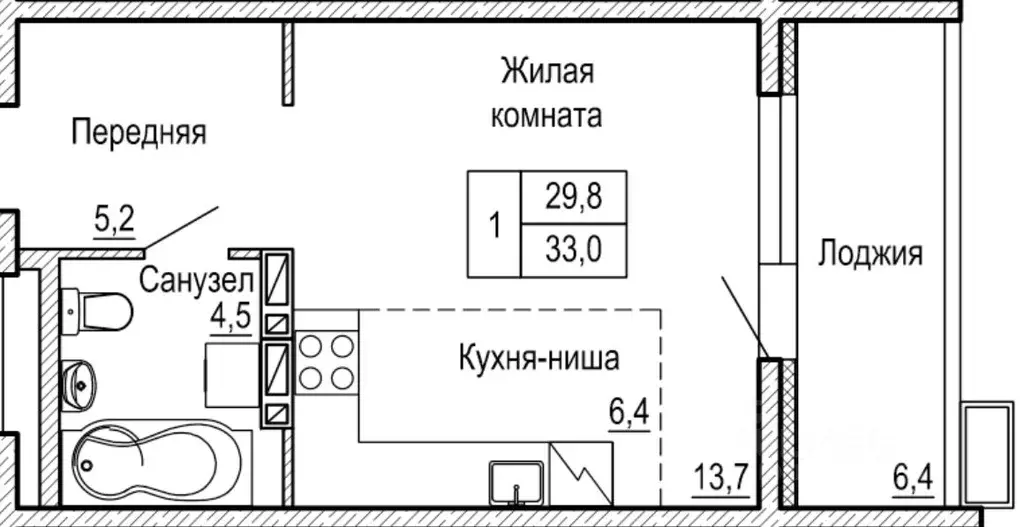 1-к кв. Приморский край, Артем ул. Кирова, 78Бк2 (33.0 м) - Фото 1
