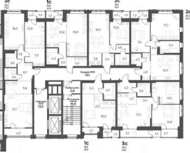 3-к кв. Новосибирская область, Новосибирск ул. Аэропорт, 49 (79.3 м) - Фото 1