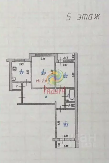 3-к кв. Ивановская область, Иваново ул. Летчика Лазарева, 8 (65.2 м) - Фото 1